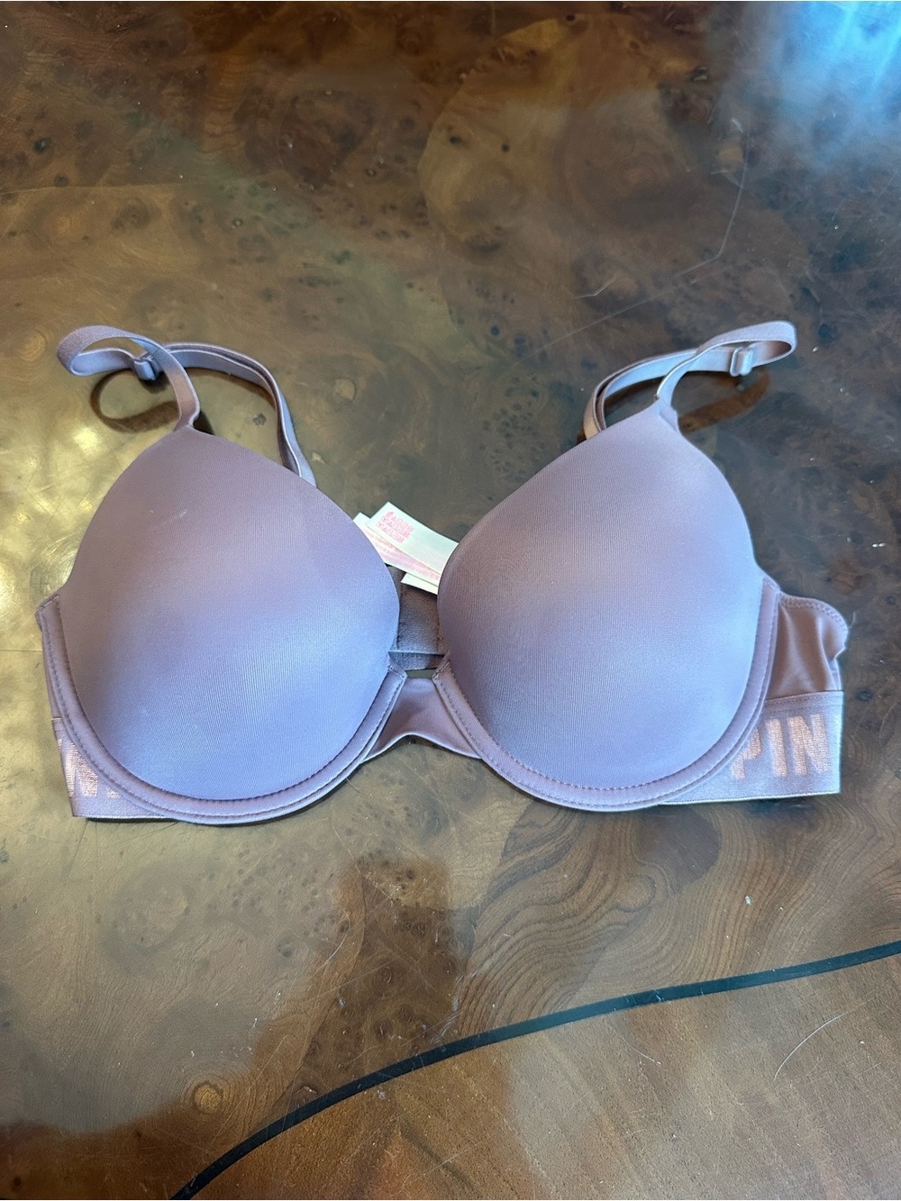 PINK Victoria's Secret Mauve Light Push-Up T-Shirt Bra